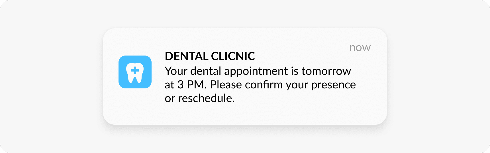 Appointment reminder transactional push notification